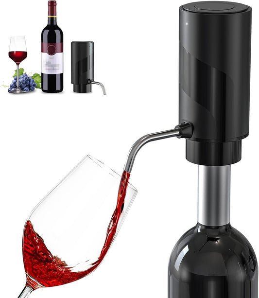 2024 New Wine Aerator Electric Wine Decanter Automatic Wine Aerator, One Touch Wine Dispenser Wine pourer with USB Rechargeable,Wine Lover for women&Men(Black-ABS) - (color: Black-ABS)