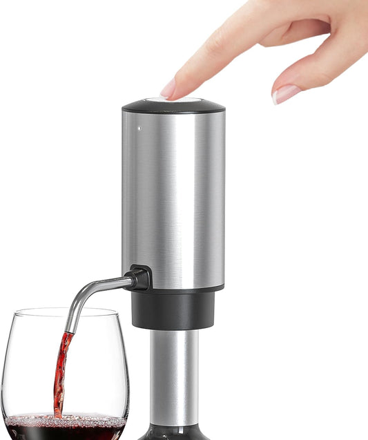 2024 New Wine Aerator Electric Wine Decanter Automatic Wine Aerator, One Touch Wine Dispenser withUSB TYPE-C Rechargeable for Wine enthusiasts & own use (Stainless steel) - (color: Stainless Steel)