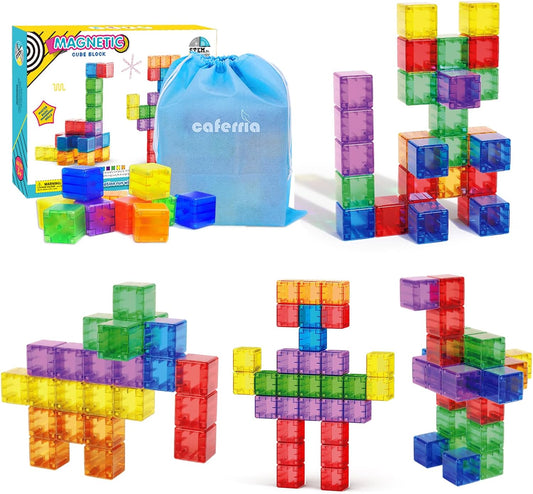 1.38 inch Magnetic Blocks Toddler Toys, 30pcs Translucent Building Blocks Building Toys for Ages 2-4 5-7, Preschool STEM Magnet Sensory Montessori Toys for 2 3 4 5 6 Year Old Boys Girls - (style: 30pcs)